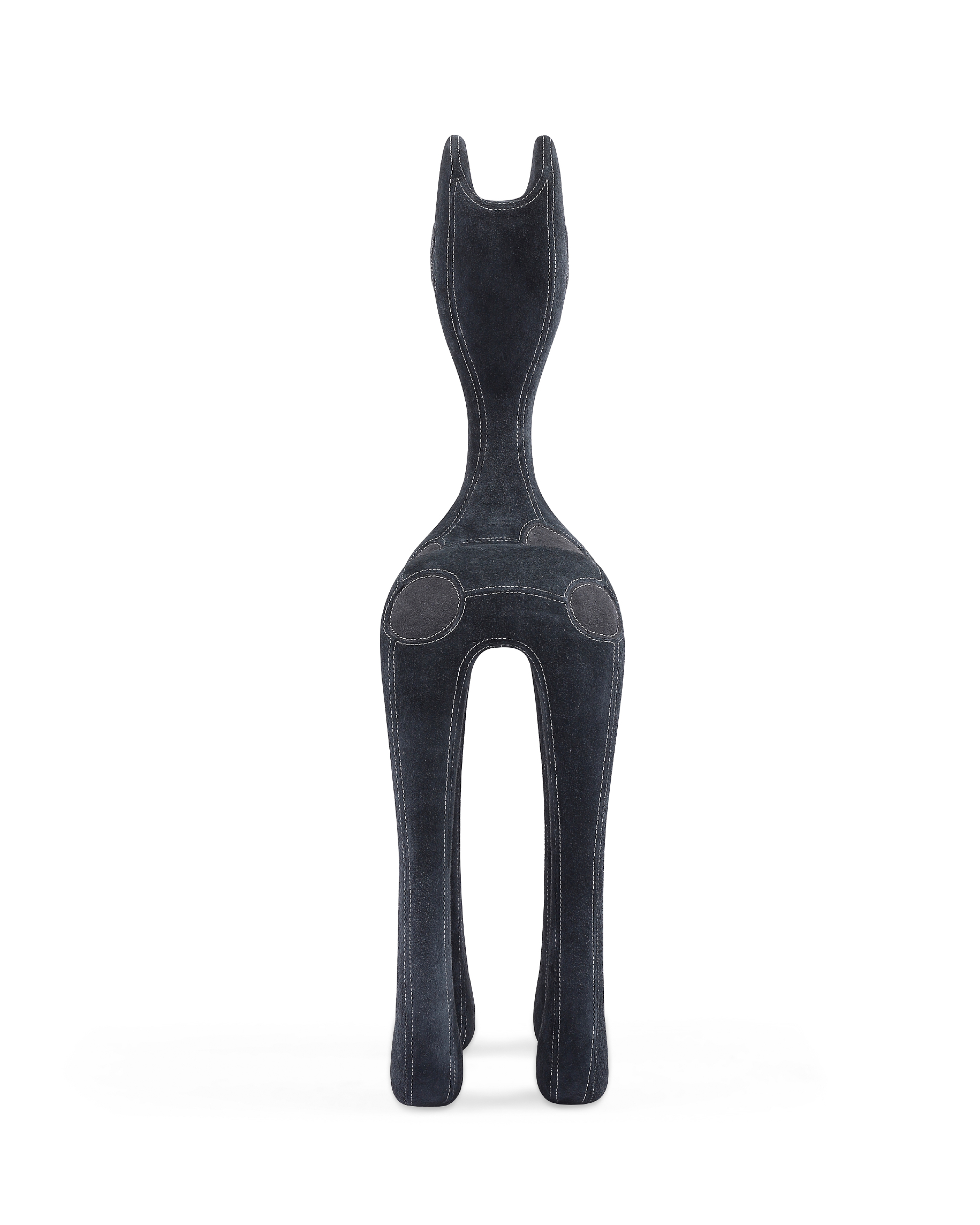 Black Leather Covered DOG 3'